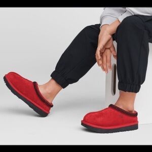 Ugg Tasman slippers Red 5 leather suede